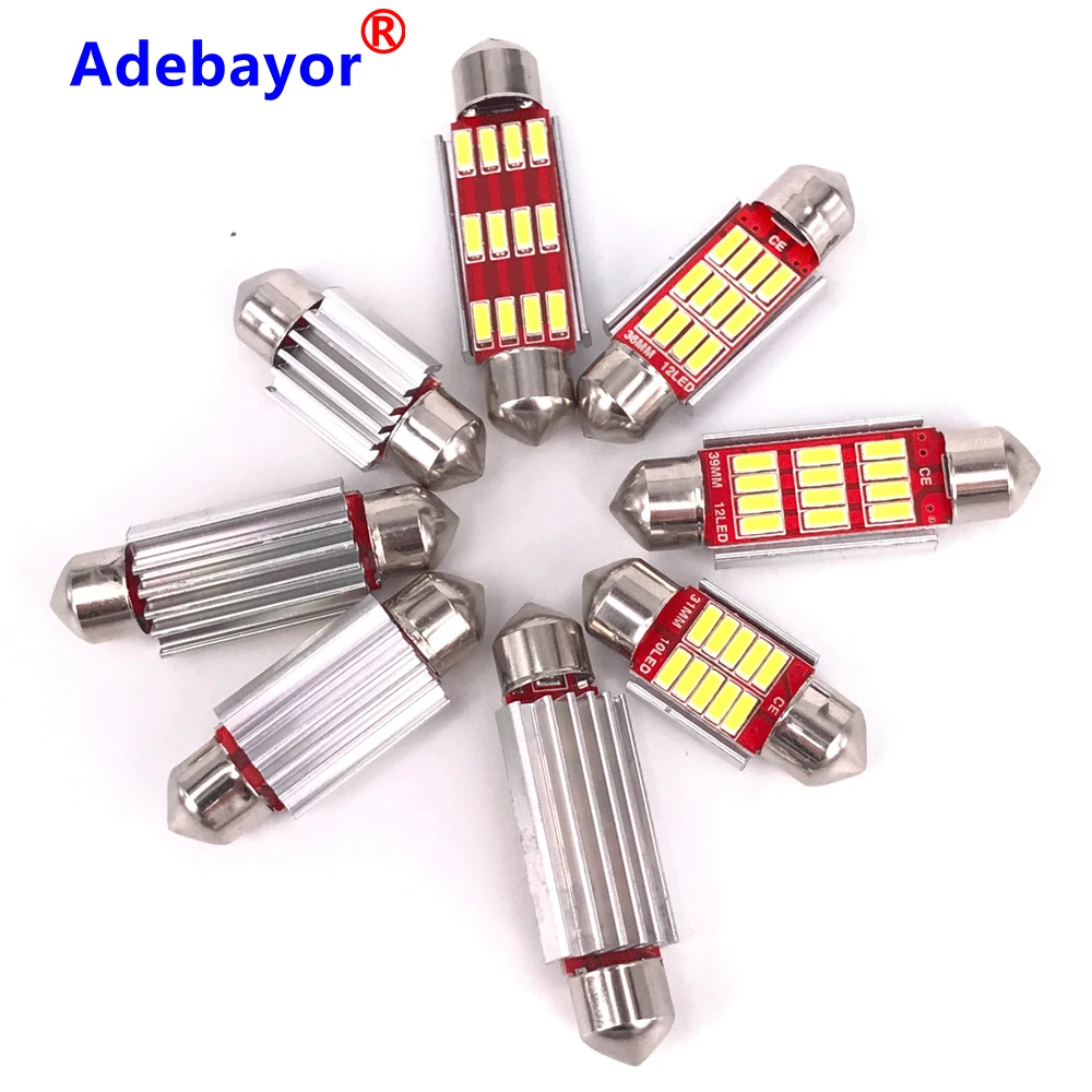 100 шт. Festoon C5W 239 CANBUS без ошибок 31 мм 36 39 41 светильник 4014 12 SMD Светодиодная лампа для