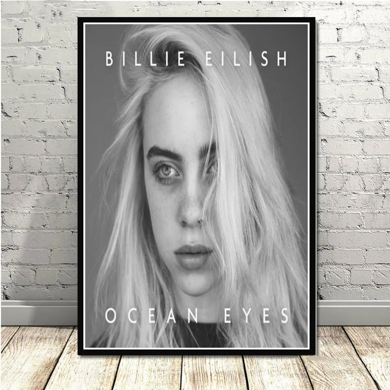 Горячая Billie Eilish музыкальная певица поп-звезда плакаты и принты картины на стене холст живопись декоративная домашний декор Куадрос - Цвет: 9
