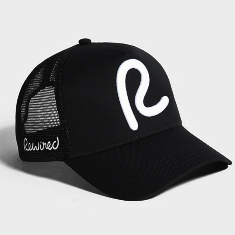 Rewired бейсболка для мужчин и женщин Rewired R Trucker cap модная Регулируемая хлопковая кепка шапки - Цвет: Черный