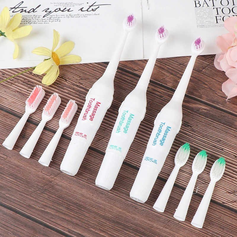 

Electric Toothbrush With 2 Brush Heads Battery Operated Oral Hygiene Battery Teeth Brush For Children Adult Randomly