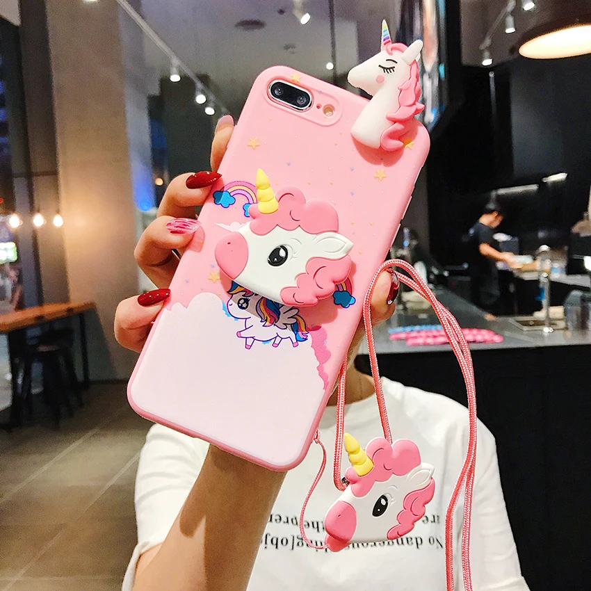 Радуга игрушечный Единорог чехол для OPPO R11 R11S R15 R17 R15X R9 R9S плюс Realme C2 A1K U1 2 Pro X K3 Рено Мягкая Обложка Кронштейн ремешок