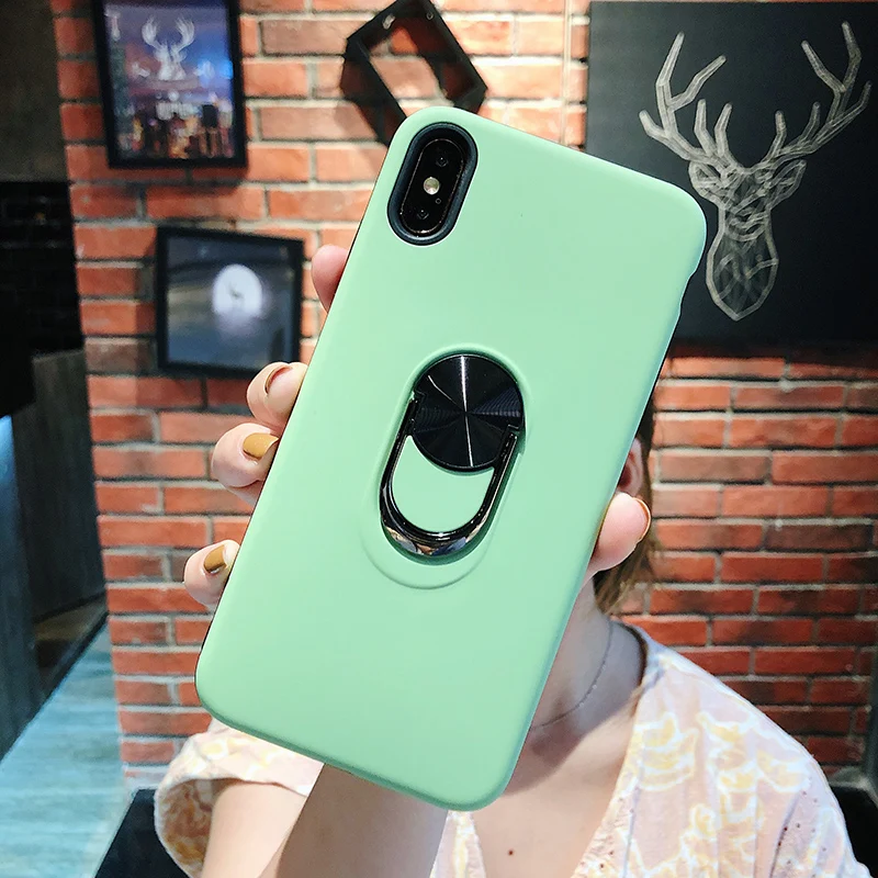 Магнитный чехол для телефона с кольцом iphone XS max XR X Силиконовый защитный 8plus 7 7Plus 6 6S