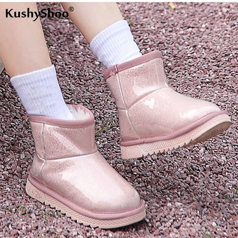 KushyShoo/зимние сапоги для девочек коллекция 2019 года яркие зимние Детские теплые