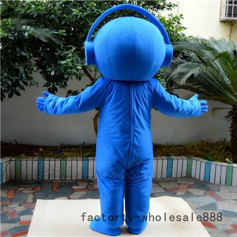 

2020 Blue Music Headset Mascot Costume Cosplay Advertising Birthday Adult Dress Hot Interesting Funny Cartoon Character Clothing