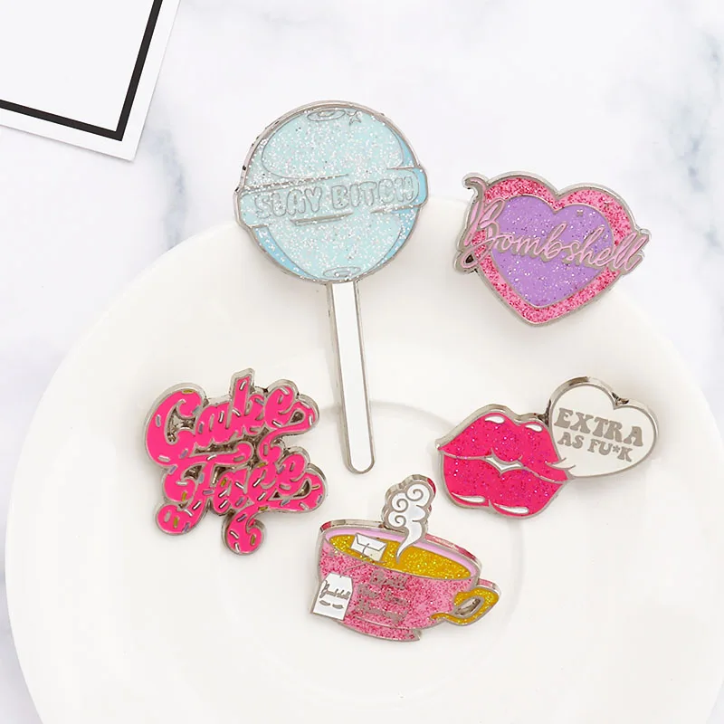 Эмалированная брошь в форме сердца значок бомбы мультяшная Подарочная