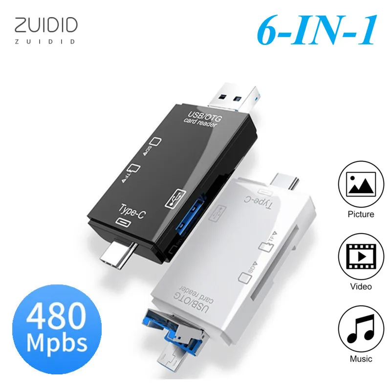 

All-in-one 2 Colors OTG Card Reader USB 3.0/Type C/SD/TF/ U Disk Adapter Multi-function Android Phone Computer Accessories Hub