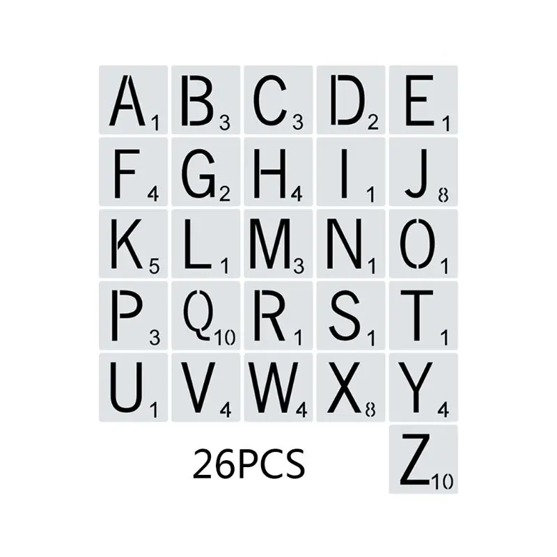 26pcs/set Alphabet Letters Stencils Drawing Template DIY Painting Scrapbooking | Канцтовары для офиса и дома