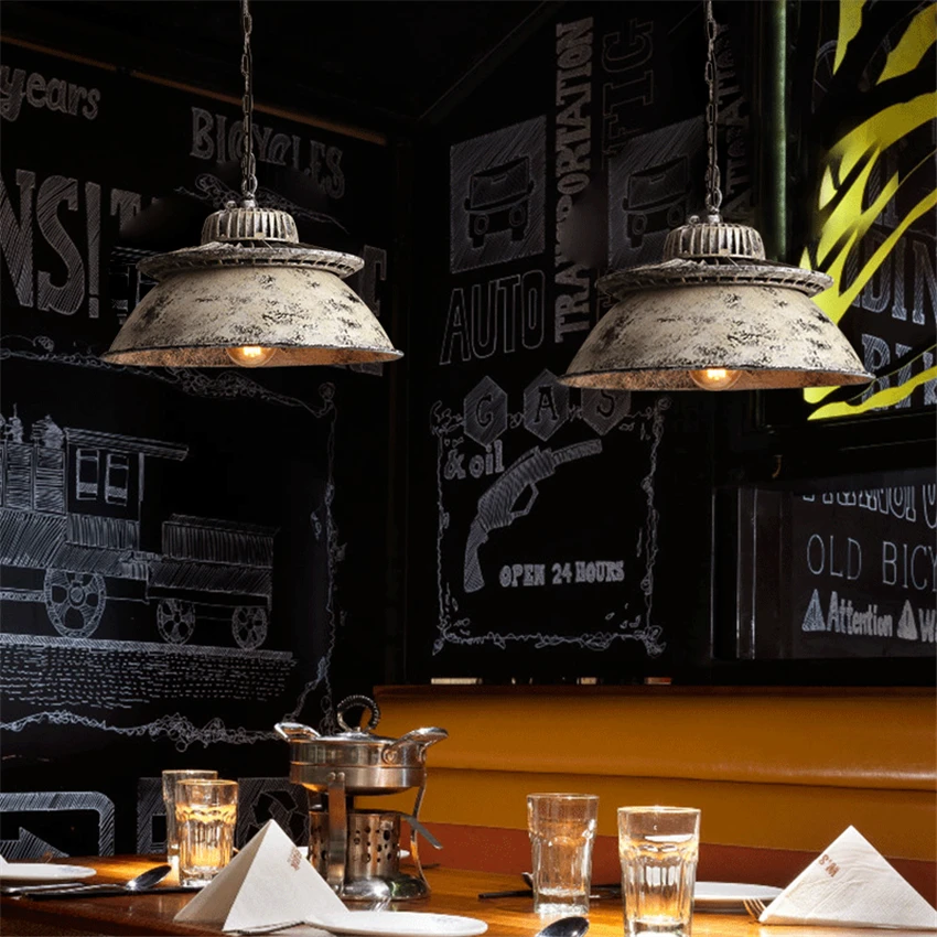 Ретро-винтажные промышленные подвесные светильники с крышкой для горшков для кухни, столовой, бара и гостиной в стиле лофт из железа.