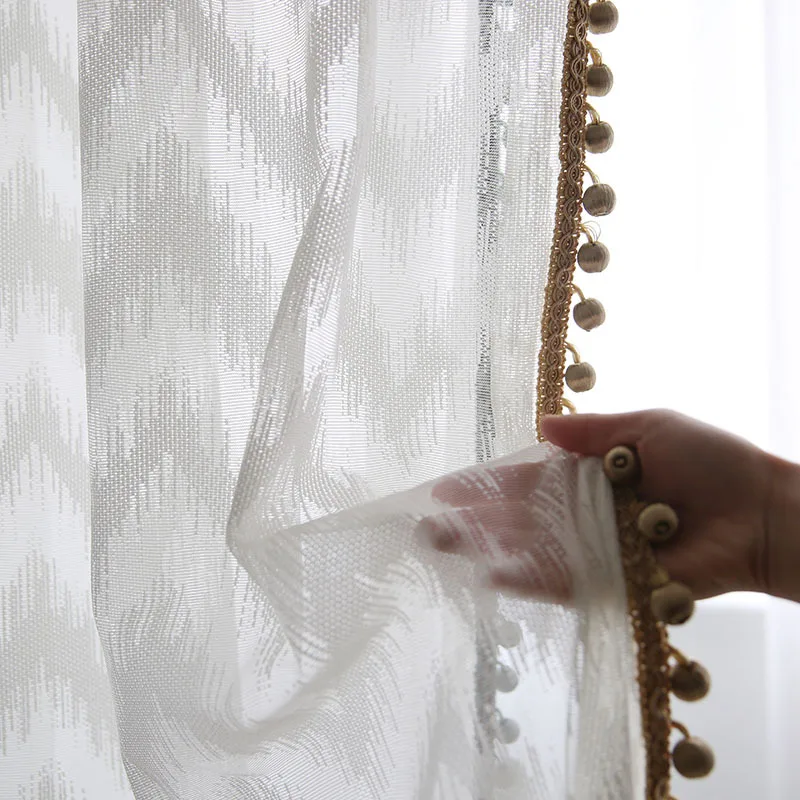 

Curtains for Living Dining Room Bedroom Corrugated Nordic Modern Light Luxury Christmas Decor Window Screen Curtain