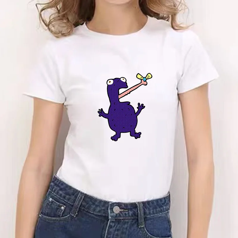 Акция 2021 Kawaii Frog дешевые футболки белые повседневные стильные мультяшный