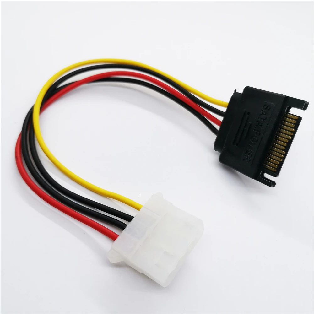 1x мужской женский 4 контактный Мощность привод адаптер кабель для Molex IDE/SATA 15 pin