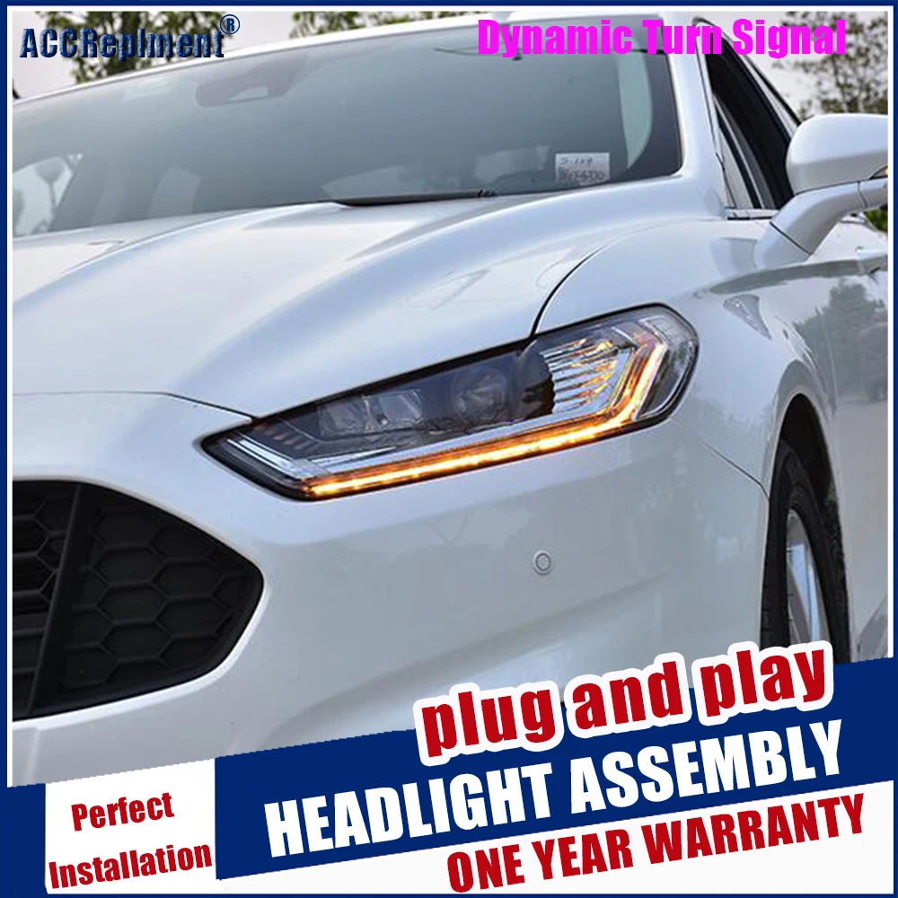Автомобильные Стайлинг светодиодный ные фары для Ford Mondeo Fusion 2013-2016 drl H7 hid
