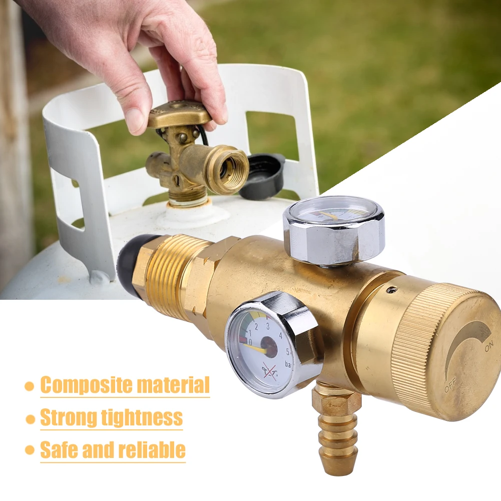 

0.01-1.6MPa Pressure Reducing Valve Brass Propane Gas Pressure Reducer Air Flow Regulator Gauge Meter for Welding Medical