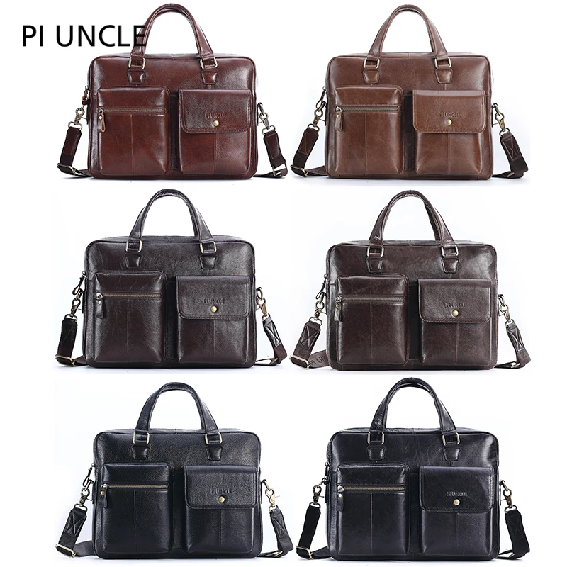 Бренд PIUNCLE, натуральная кожа, винтажный портфель, сумки-мессенджеры, 14 дюймов, для ноутбука, Большая вместительная сумка на плечо, большая сумка, мягкая кожа