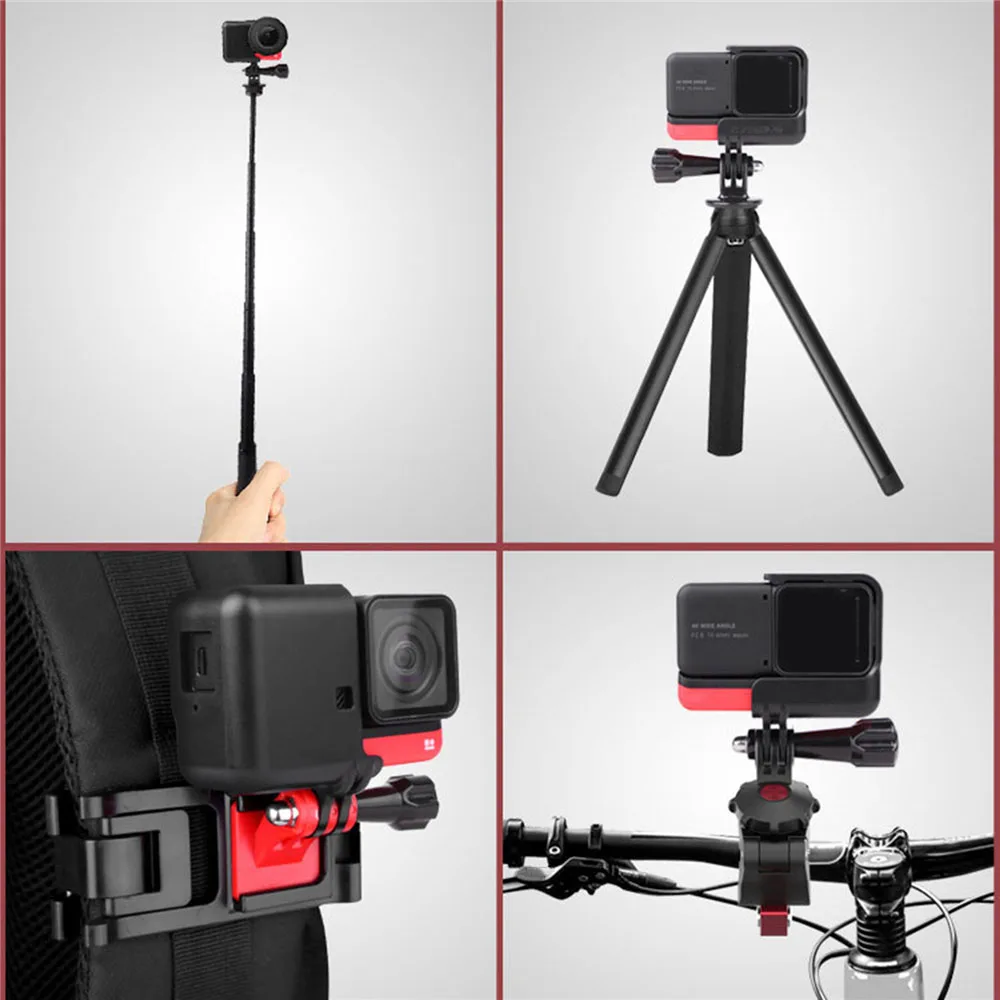 Quick Release Camera Frame Cage for Insta360 One R Sports Protective Border with 1/4'' Adapter Base Tripod Bike Clip | Электроника
