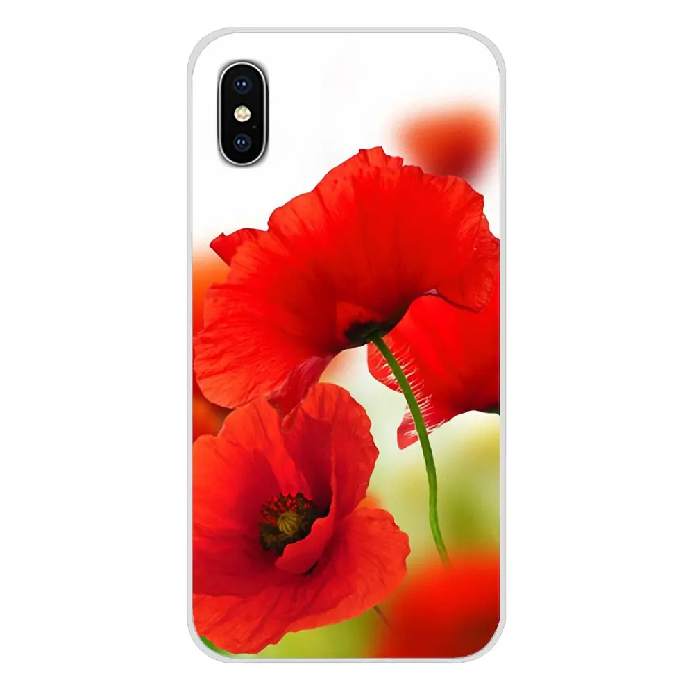 Аксессуары чехлы для телефонов Чехлы с рисунком макового цветка Samsung A10 A30 A40 A50 A60