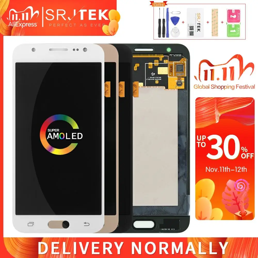 

2 шт./лот AMOLED/OLED/TFT для Samsung Galaxy J5 2015 LCD J500 J500F LCD J500H дисплей сенсорный экран дигитайзер стеклянная рамка в сборе