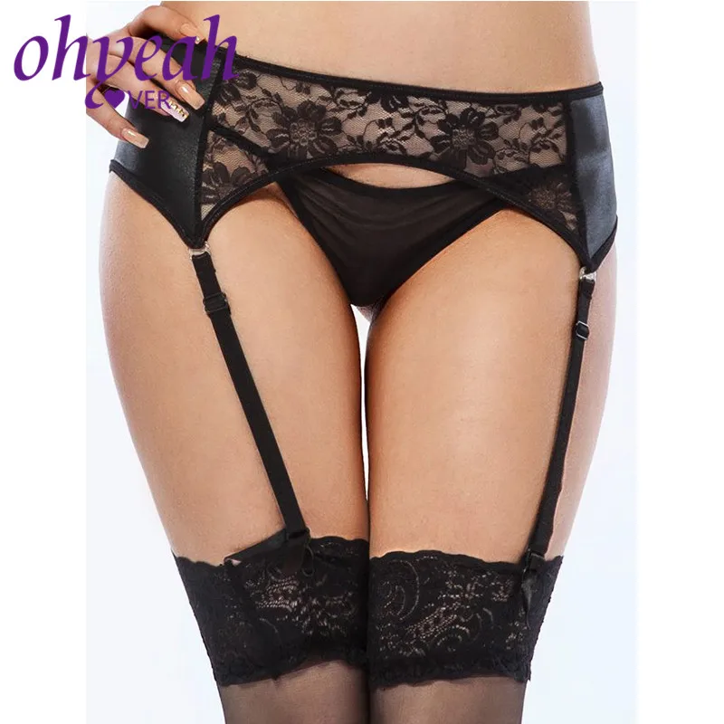 Пояс для чулок Ohyeahlover 6XL размера плюс готический стиль черный Цветочный Свадебный