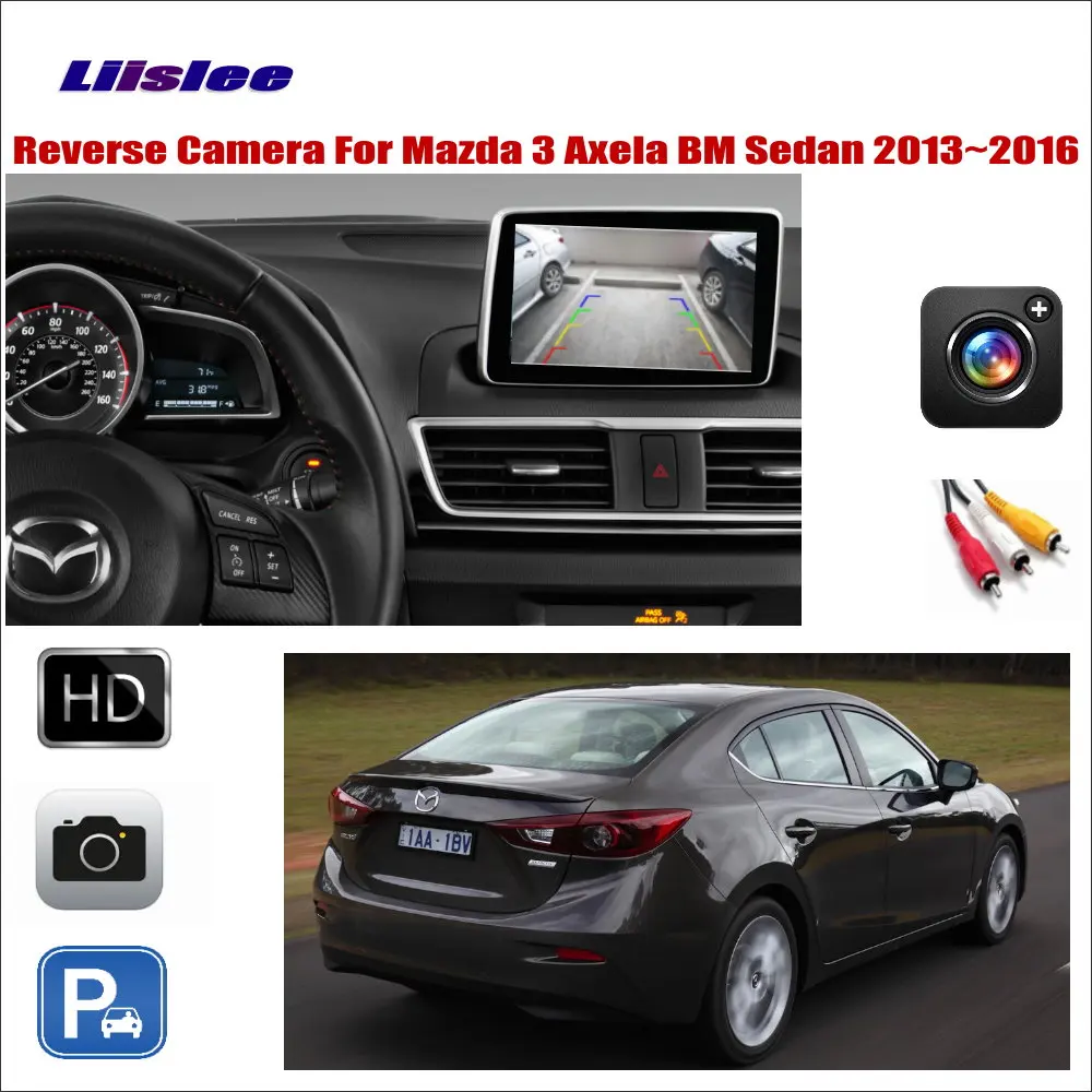 Задний вид автомобиля камера (6 в) для Mazda 3 Mazda3 Axela BM Sedan 2013 ~ 2016 Совместимость с