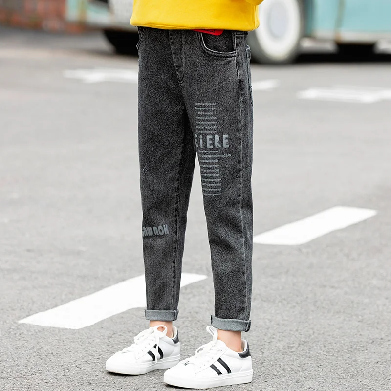 Эластичные облегающие джинсы для девочек новинка весны 2020 школьные повседневные