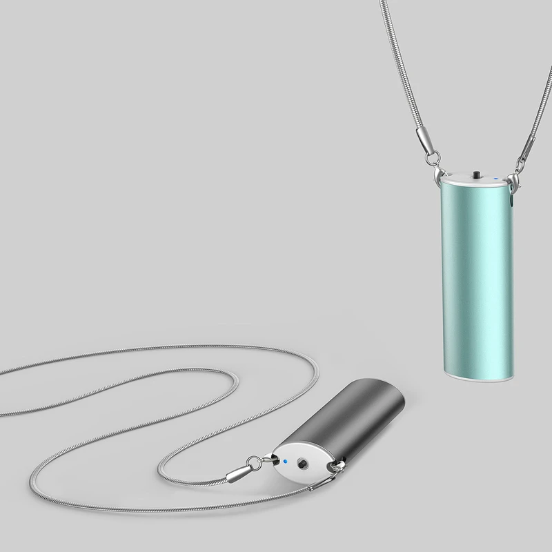

2 Pcs Hanging Neck Air Purifier, Personal Wearable Air Purifier Mini Portable Negative Ion Air Purifier, Blue & Gray