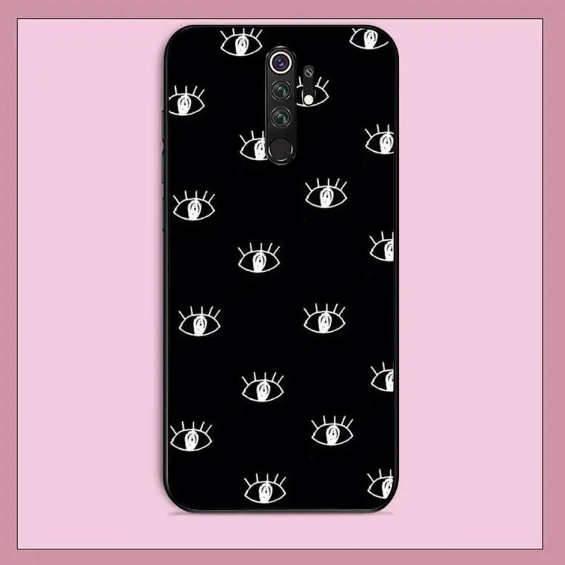 TOPLBPCS глаза ресницы эстетическое чёрный чехол для телефона Корпус RedMi note 9 4 5 6 7 5a 8
