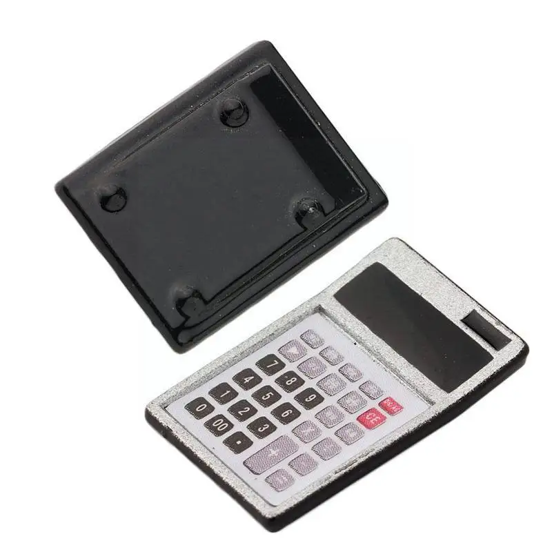 

1/12 миниатюрный металлический электронный калькулятор, имитация домашней мебели, компьютерный подарок, декоративные аксессуары для игрушк...