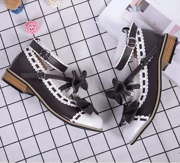 

Japanese princess daily sweet lolita shoes cute lace bowknot kawaii shoes round head comfortable women shoes loli cosplay