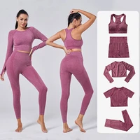 235pcs seamless women sportswear yoga set gym clothing tracksuit long sleeve crop top high waist leggings fitness sports suits