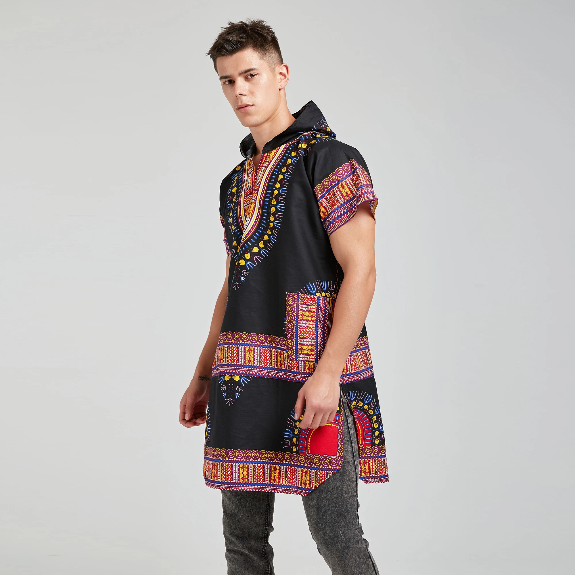 Дашики одежда унисекс печать Свободная рубашка толстовки традиционные