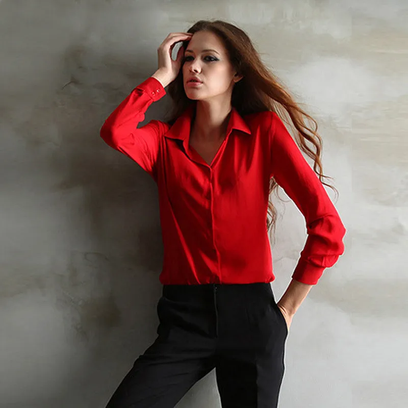 

5 Colors Work Wear 2020 Women Shirt Chiffon Blusas Femininas Tops Elegant Ladies Formal Office Blouse Plus Size XXL