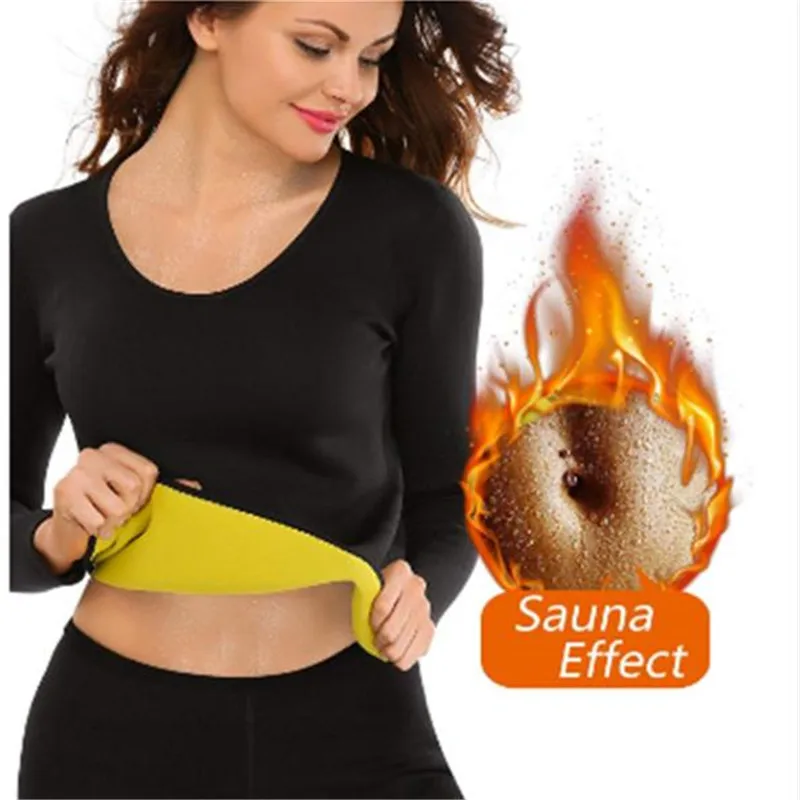 

Женский костюм для похудения, сауна, хит продаж, рубашка, блузка с длинным рукавом, талия, тренажер, неопрен, фитнес, топ, формирователь тела, ...