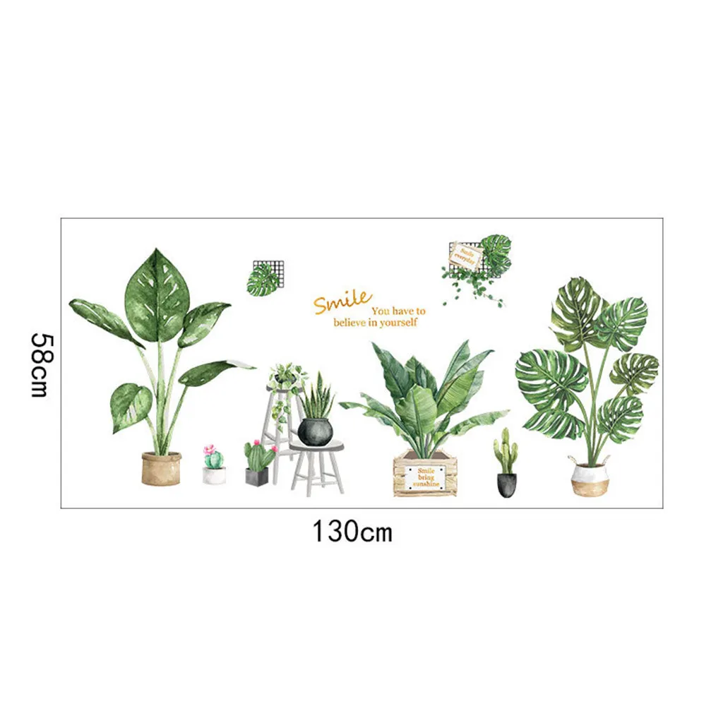 Самодельные пляжные тропические Пальмовые Листья настенные стикеры современное