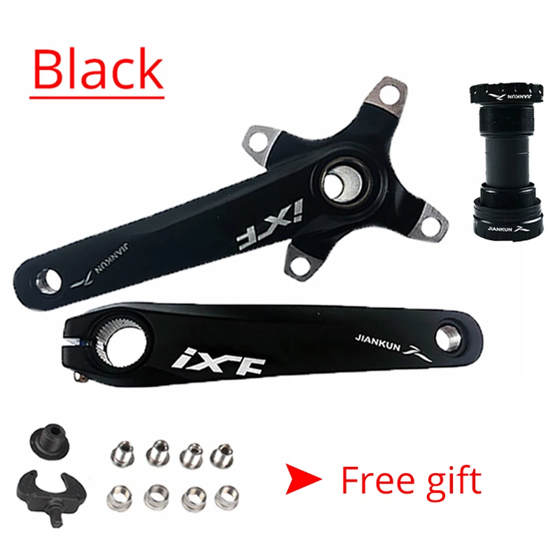 black crank-BB JIANKUN 104BCD MTB велосипедный Кривошип 170 мм IXF рычаг цепи из алюминиевого сплава Горная дорога велосипед crankset с нижним кронштейном BB - Цвет: black crank-BB