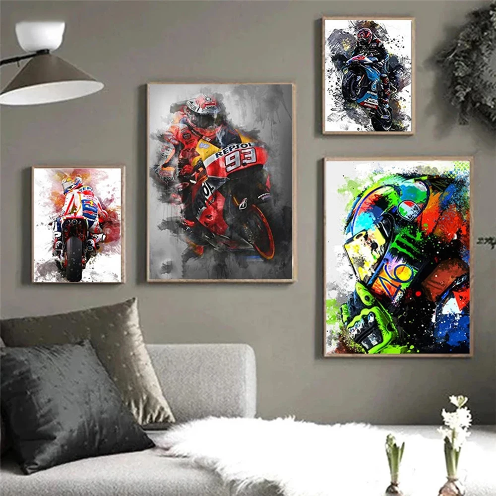 

Valentino Rossies Posters Motorcycle Canvas Painting Wall Art Pictures Prints for Living Room Wall Decoration Home Decor Cuadros