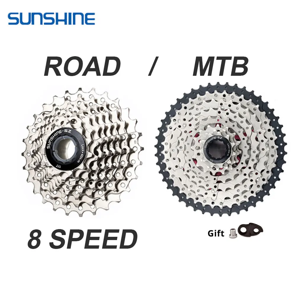 

SUNSHINE MTB Road Bike 8 Speed Velocidade 23T/25T/28T/30T/32T/34T/36T/40T/42T 8V Bicycle Cassette Freewheel Sprocket for SHIMANO