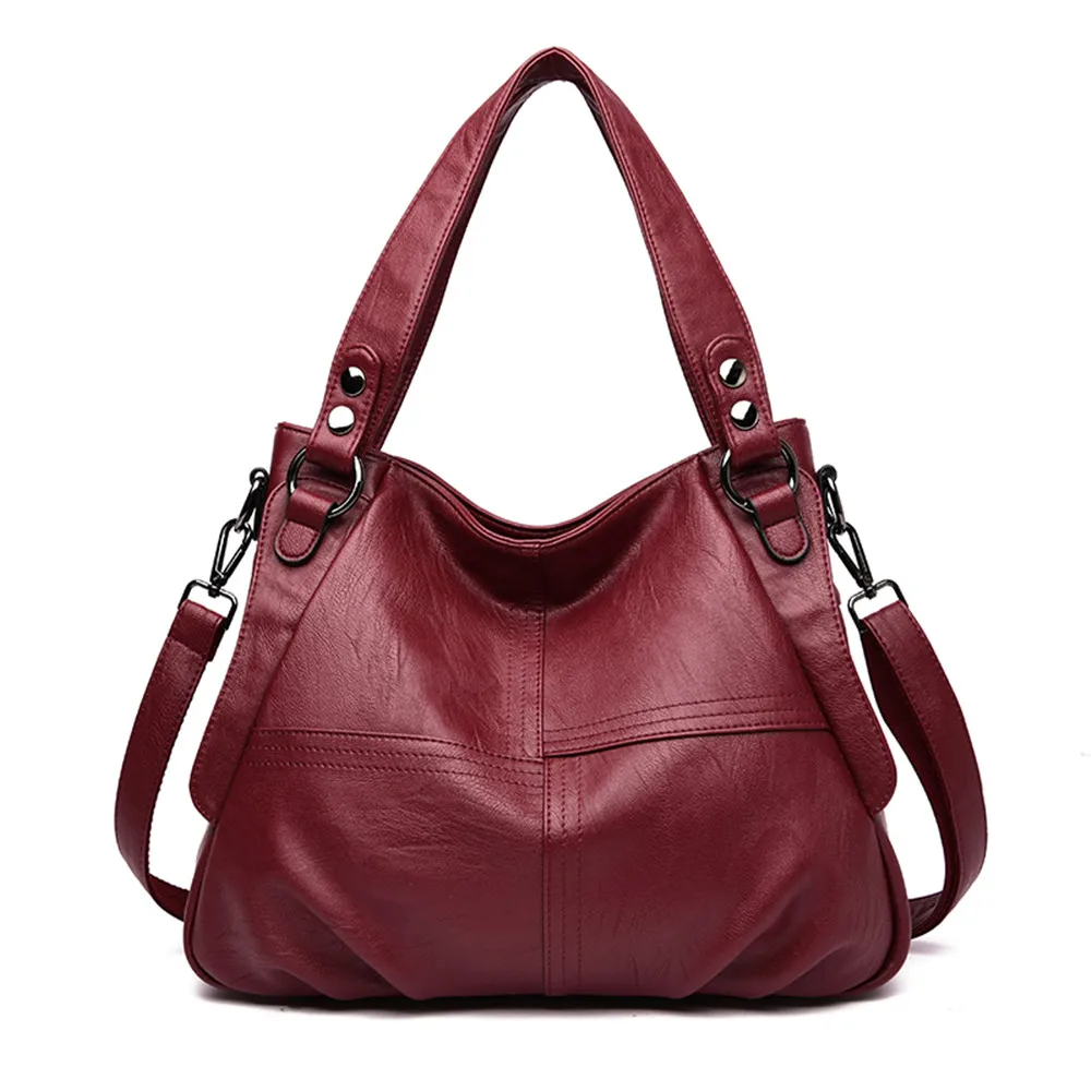 Wine red Bolsas De Mujer Leather luxury handbags women bags designer handbags high quality ladies hand bags crossbody for women Sac - Цвет: Wine red