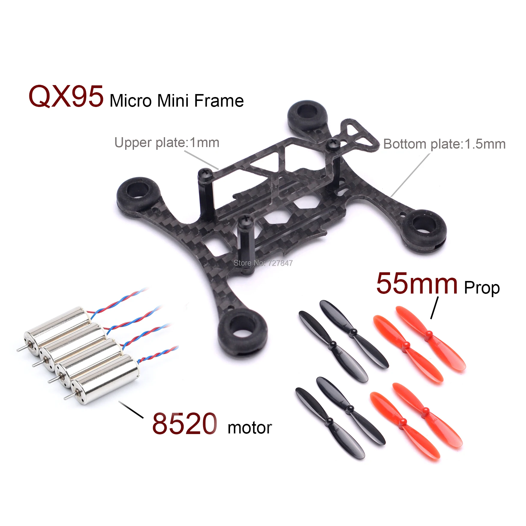 Микро Мини QX95 95 мм Рамка FPV RC углеродное волокно Квадрокоптер комплект + 8520 полый