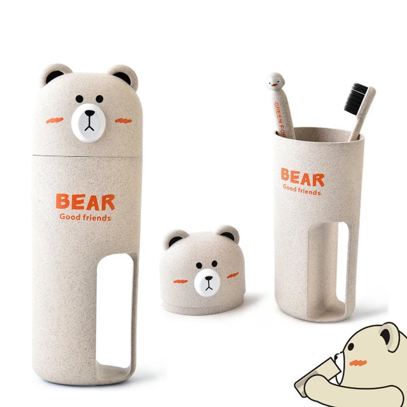 Аксессуары чехол мультяшный милый медведь уличный бытовой Набор чашек для мытья