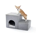 Лестница для собак, переносная лестница для домашних животных с роскошным кондоминиумом и ящиком для хранения игрушек для домашних животных