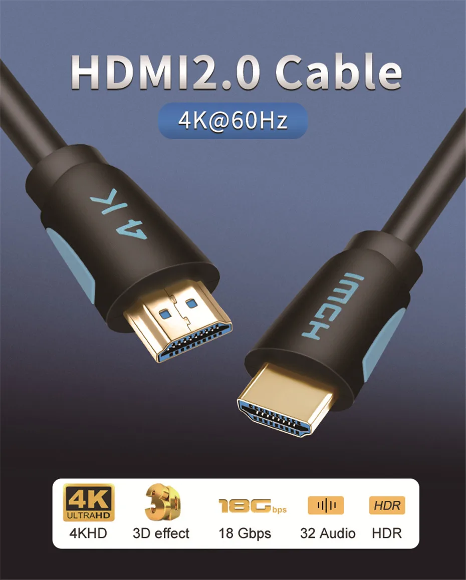 Anmck HDMI кабель 2,0 HDMI к HDMI 3 м 5 м 8 м 10 м 15 м поддержка ARC 3D HDR 4 к 60 Гц Ultra HD для разветвителя переключатель PS4 tv Box проектор