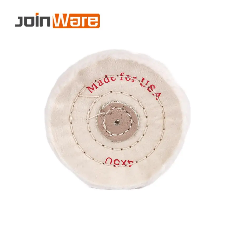 

4" Cotton Polishing Wheel Cloth Buffing Wheel Arbor Buffer Mirror Polish White Round Wheel Abrasive Tools 5Pcs/Set