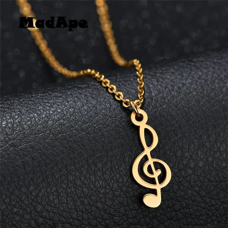 Цепочка Из Нержавеющей Стали 316L кулон с музыкальным символом Женская цепочка