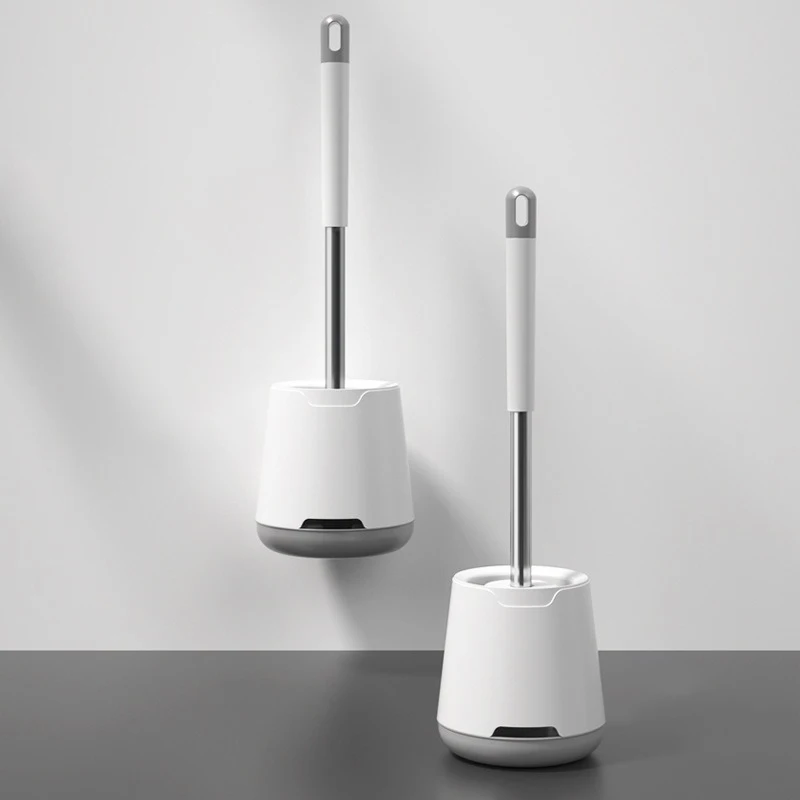 

TPR Soft Silicone Toilet Brush Wall-mounted/Floor-standing Toilet Cleaning Set Household Cleaning Brush Tools Bathroom Set