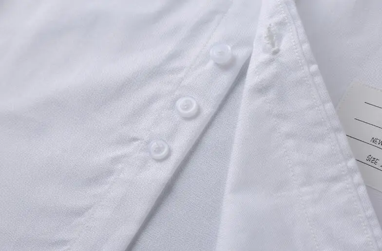 

2021 Fashion TB THOM Brand Shirts Men Slim White Long Sleeve Casual Shirt Turn Down Collar Oxford Cuff ribbons Men's Clothing
