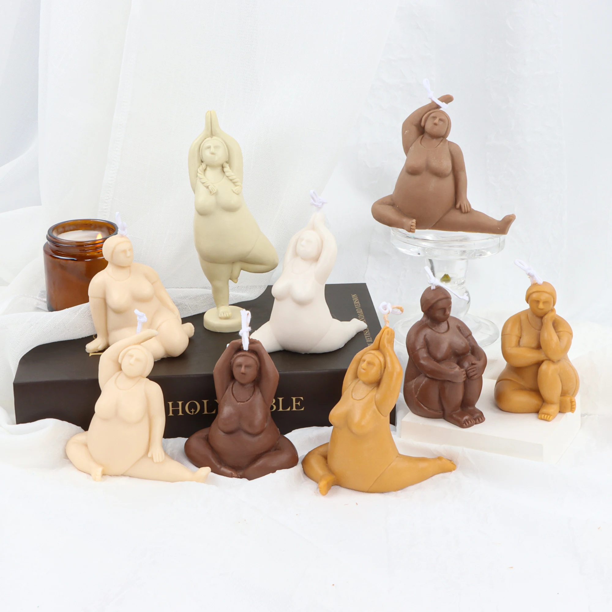 

Home Decoration Wax Plaster Mould Tool Multiple Types Art Yoga Sexy Cuty Lady Form Silicone Candle Mold