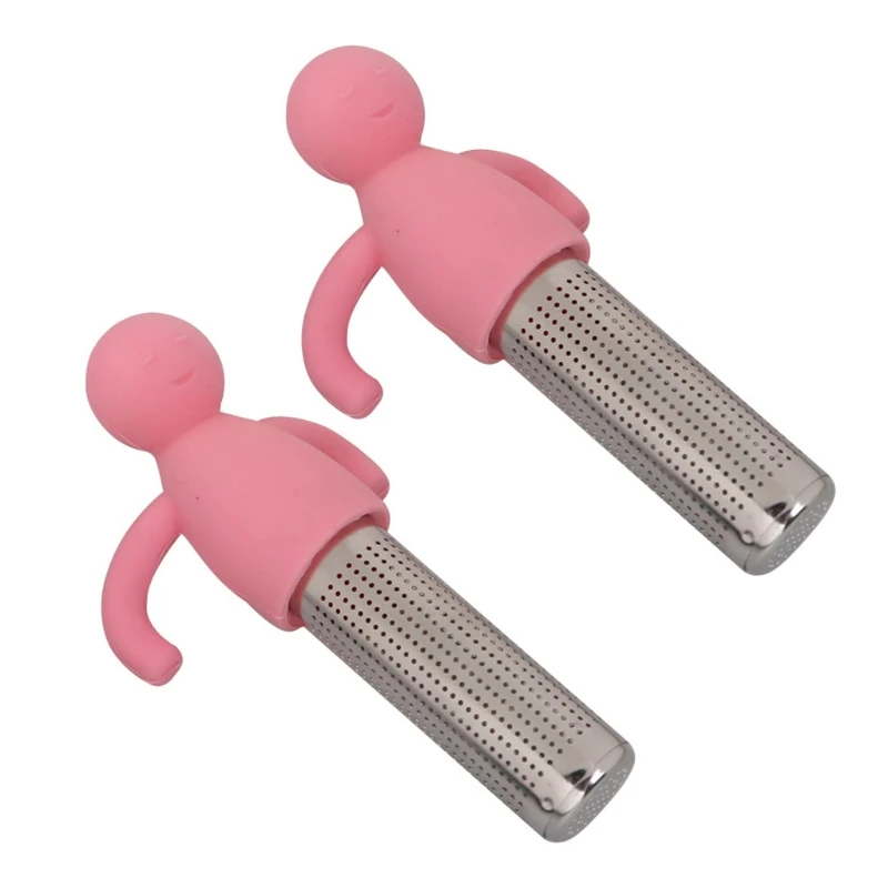 2 предмета Little Man в форме сетки Чай набор фильтров Еда Класс Нержавеющая сталь