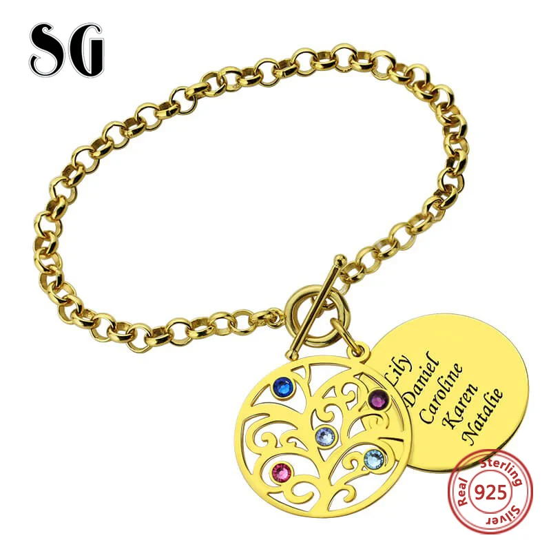 Женские браслеты из стерлингового серебра 925 пробы с изображением дерева жизни