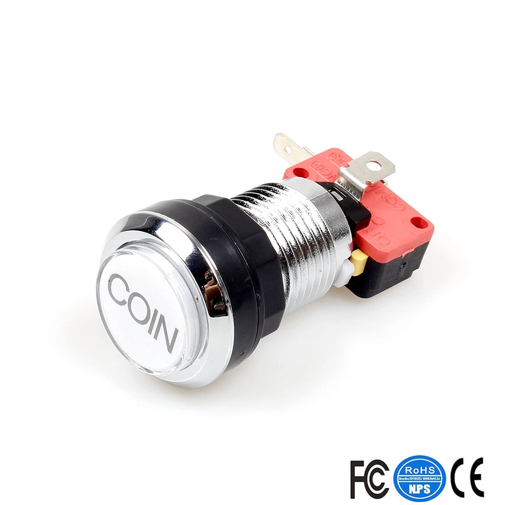 Аркадные кнопки хромированный посеребренный 5 В/12 В светодиодный кнопочный 1P / 2P