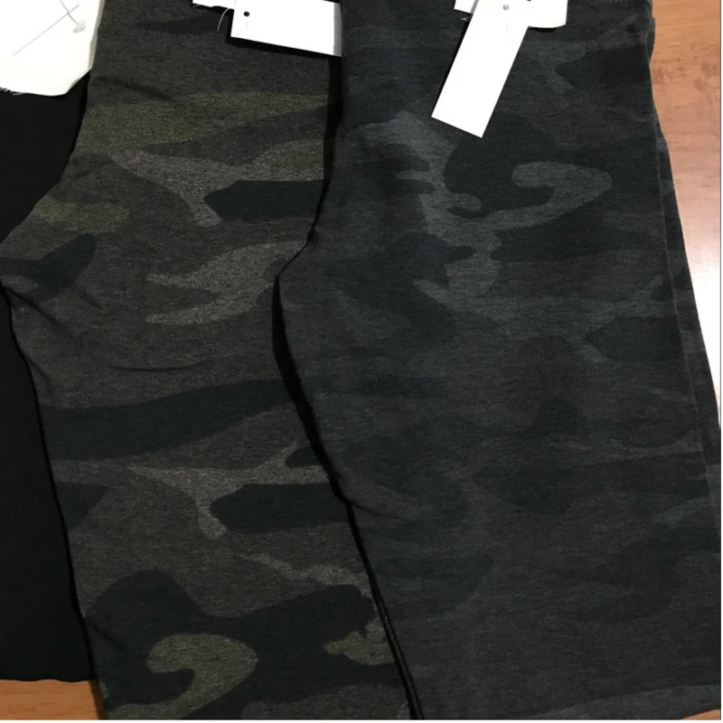 

LIBERJOG Women Slim Stretch Leggings Knitted Black Gray Camouflage Skinny Elastic Waist Autumn Winter All-Match Leggings